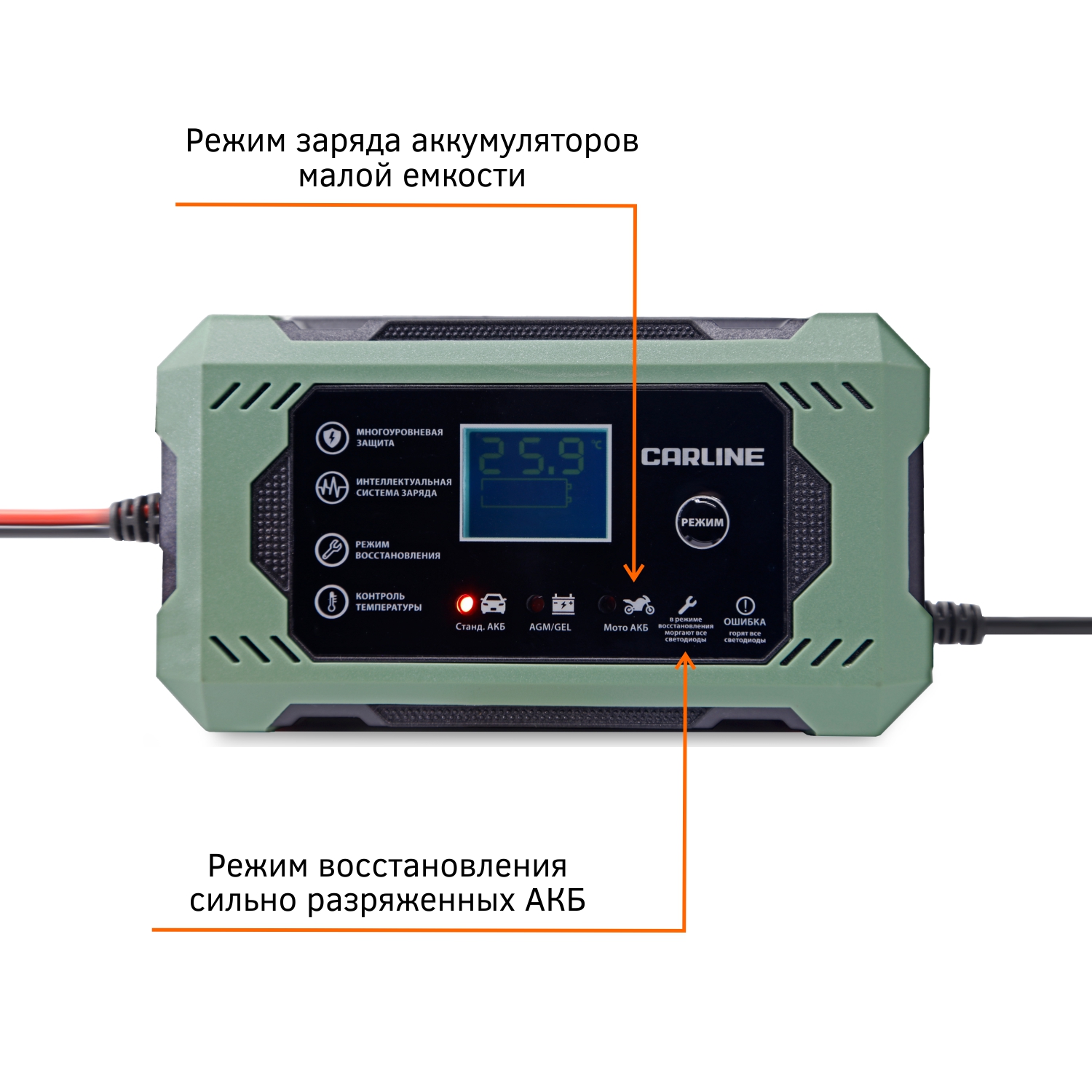 Зарядное устройство импульсное автоматическое для свинцово-кислотных  аккумуляторов CA-5A CARLINE